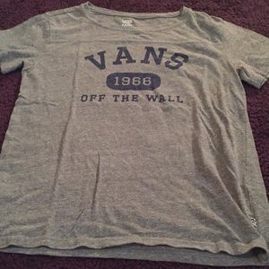 Gray and blue vans off the wall t-shirt